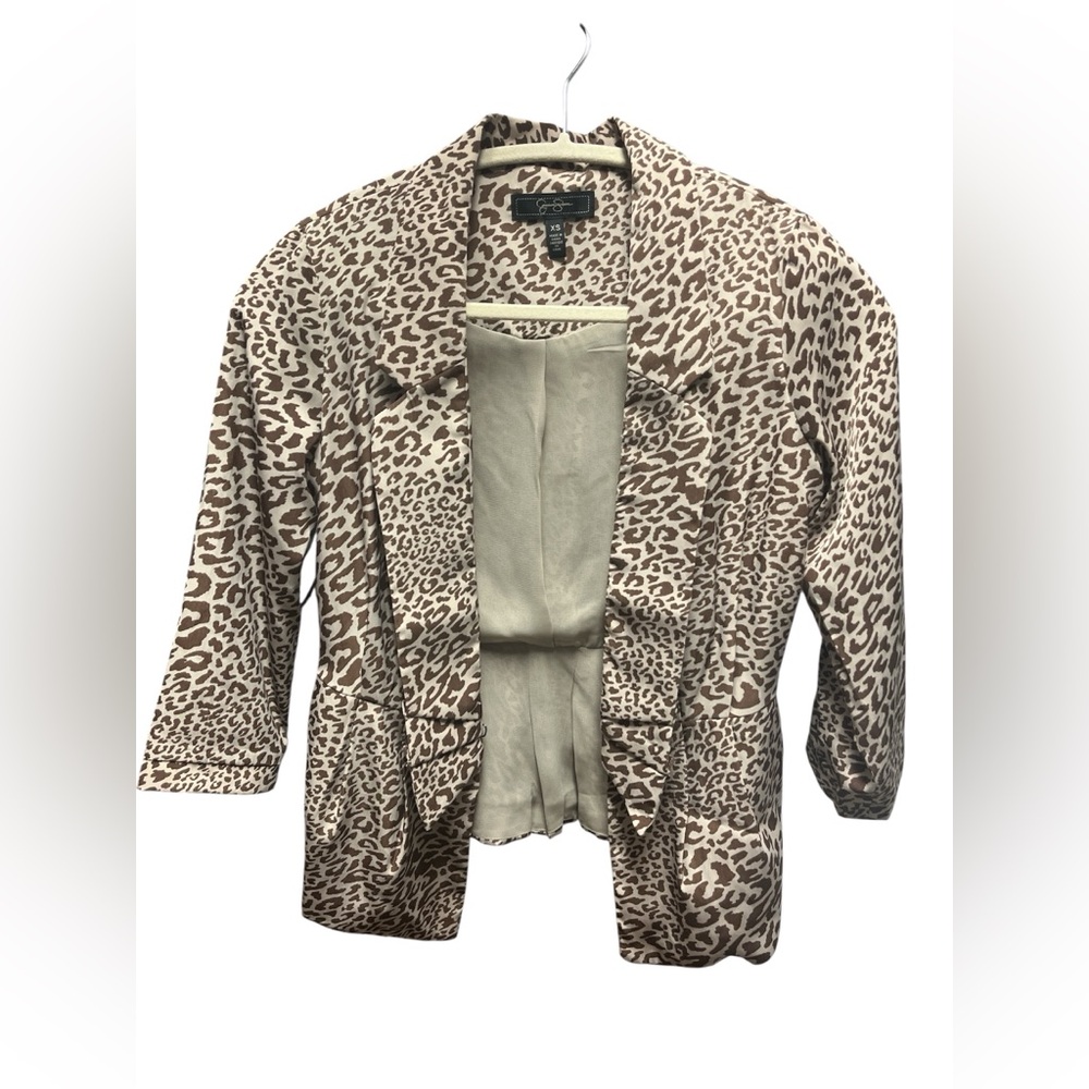 Leopard Print Open Blazer